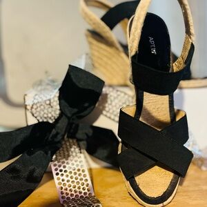 Size 6 1/2 APT.9 Wedges. Only worn once to a wedding.